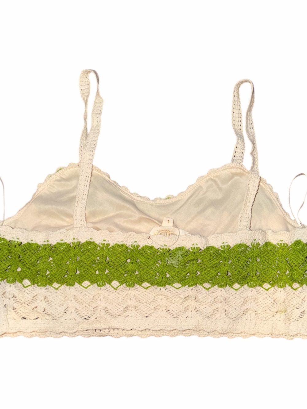 Rebellion Green and Cream Crochet High Waist Shorts Set - Picture 2 of 4